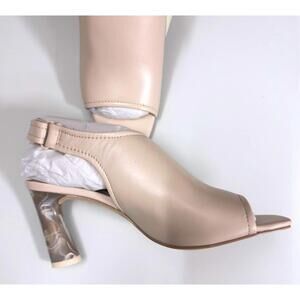 Sanctuary Rad Milk Slingback Marble Heel Open Toe Shoes Women Size 6.5